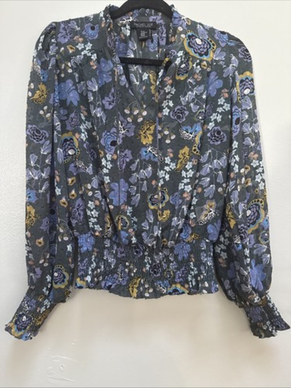 Rachel Zoe Sheer Top Green Floral Dark Romance Boho Cottage - See Size Info